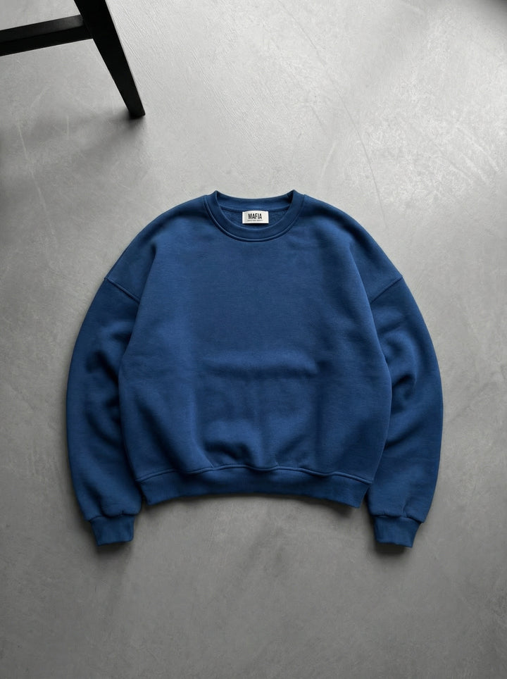 Oversize Basic Sweater - Navy Peony