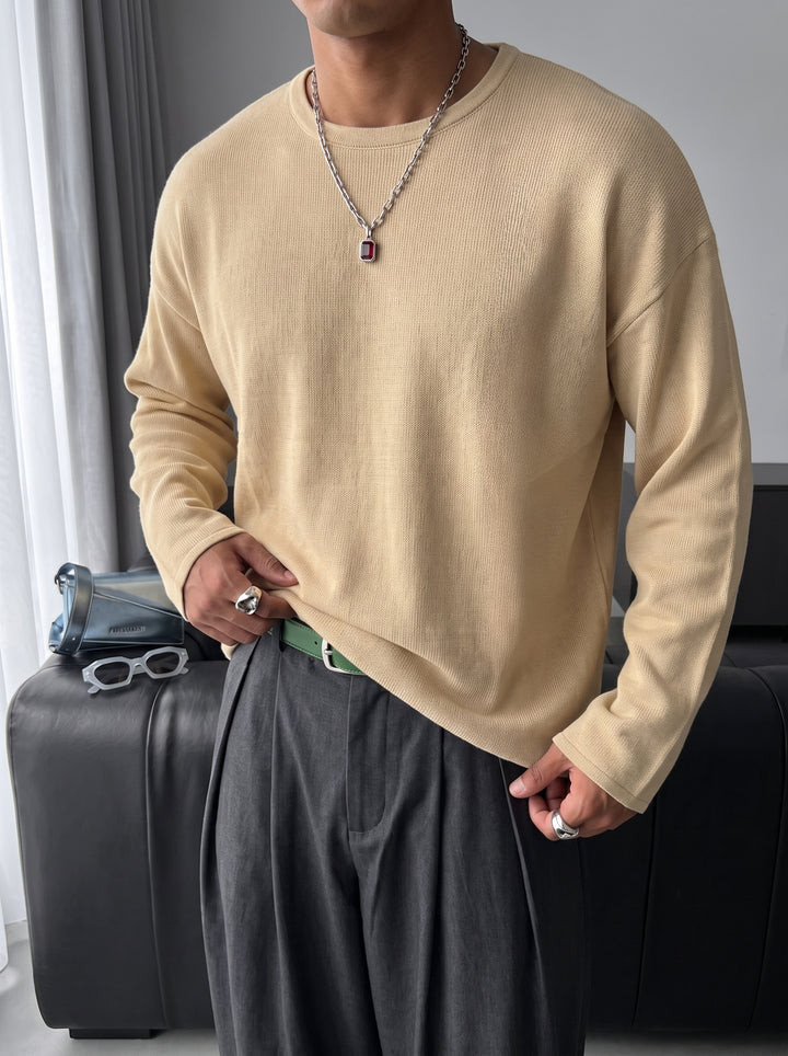 Loose Fit Knit Sweater - Stone