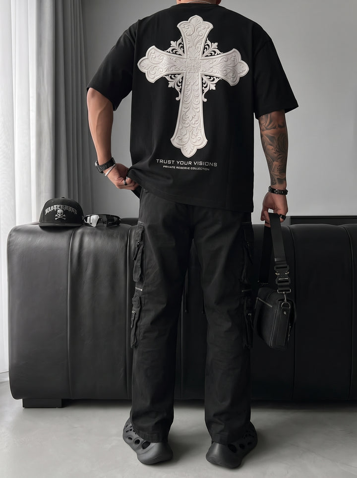 Oversize Cross T-shirt - Black