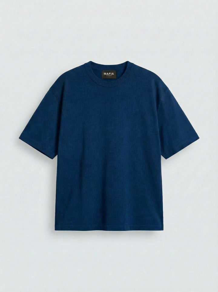 Oversize Basic T-Shirt - Navy Peony