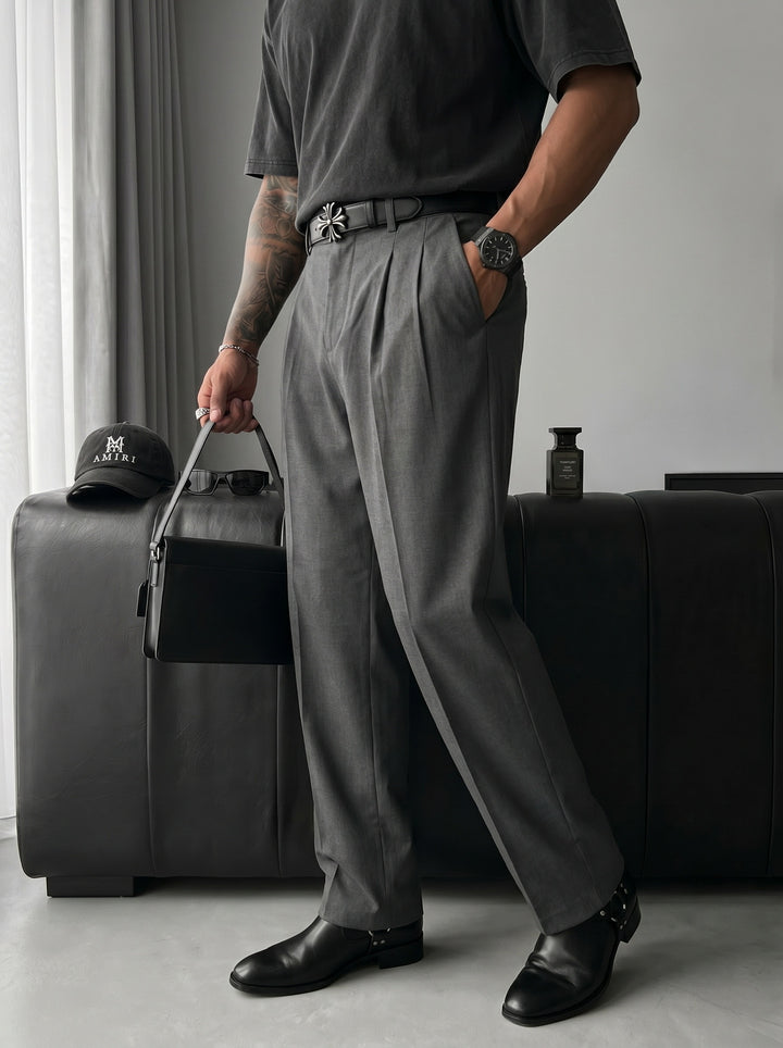 Baggy Chino Trousers - Anthracite