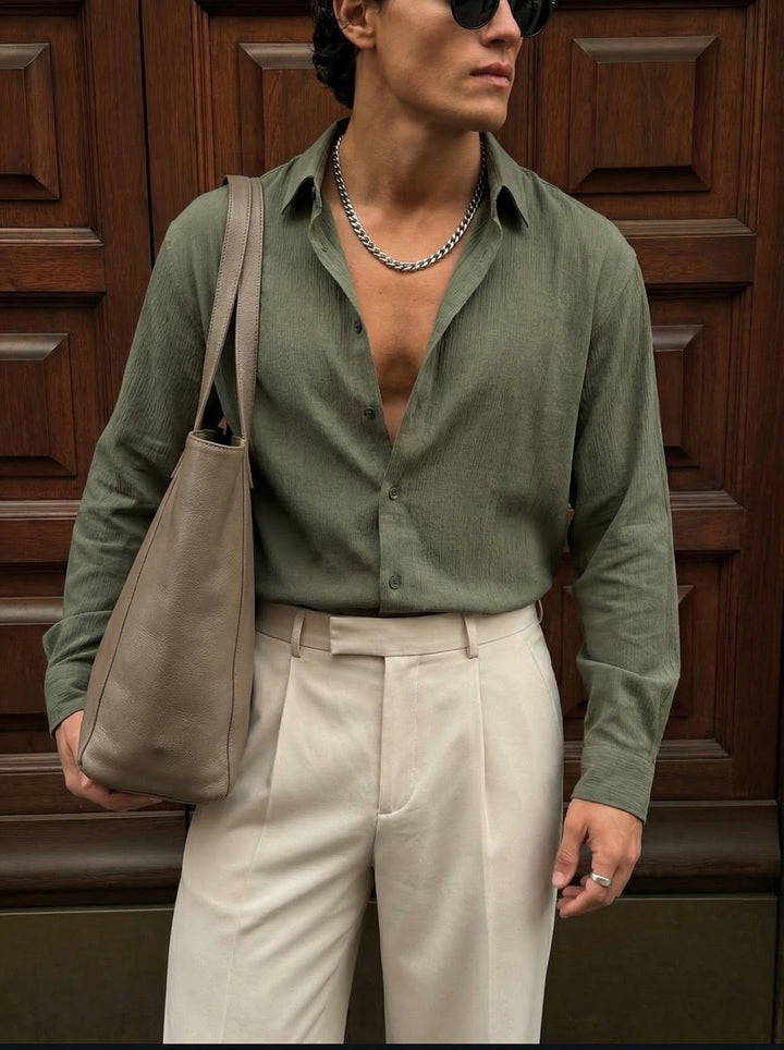 Regular Fit Cotton Shirt - Green