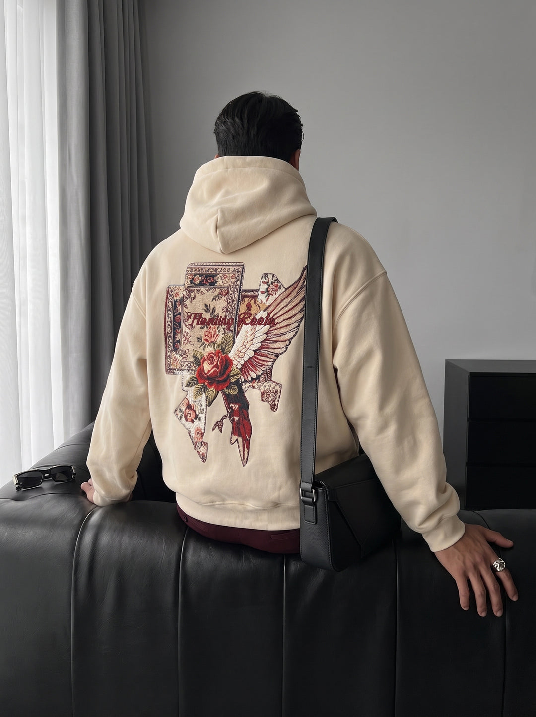 Oversize Floating Roots Hoodie - Beige