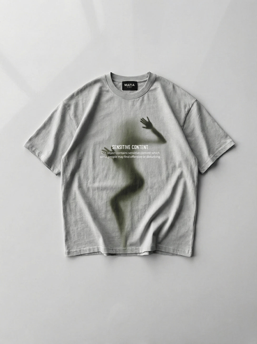 Oversize Sensitive Content T-Shirt - Grey