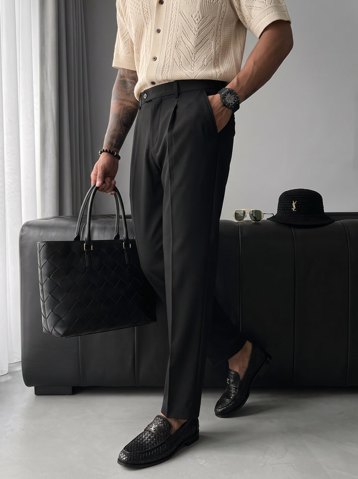 Relaxed Fit Trousers - Black