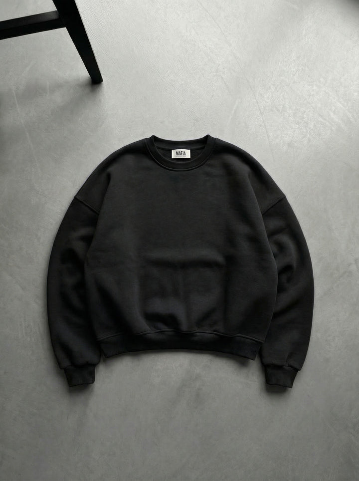 Oversize Basic Sweater - Black