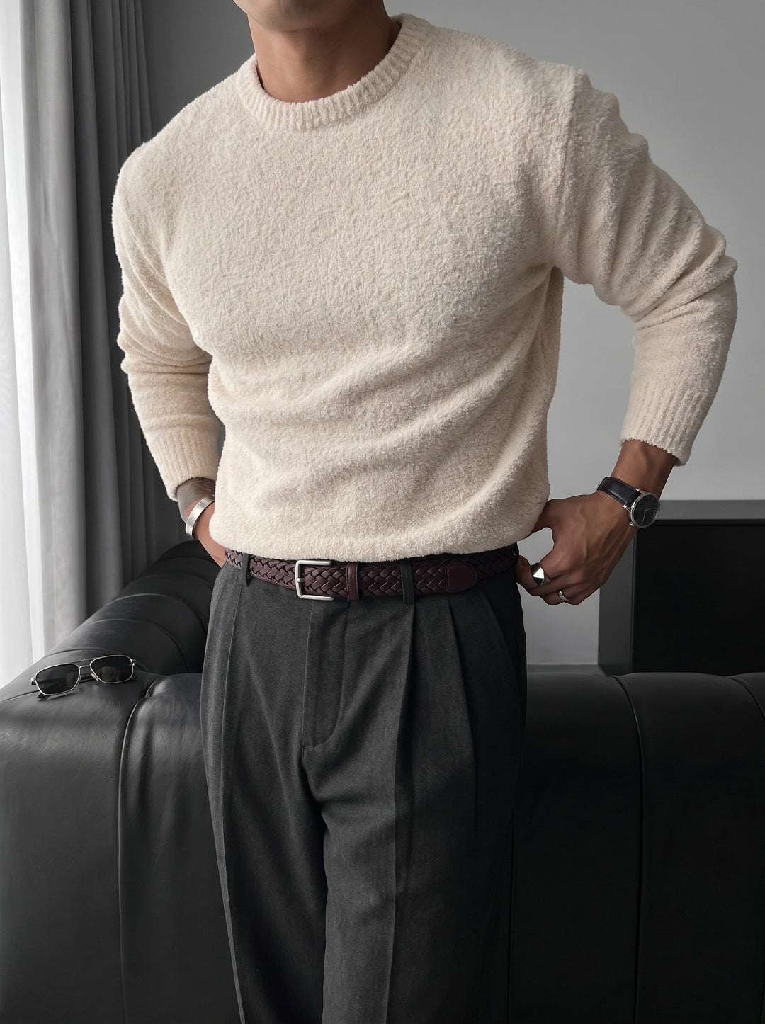 Oversize Plush Pullover - Pure Cremé