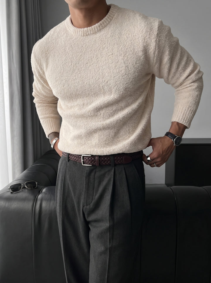 Oversize Plush Pullover - Pure Cremé