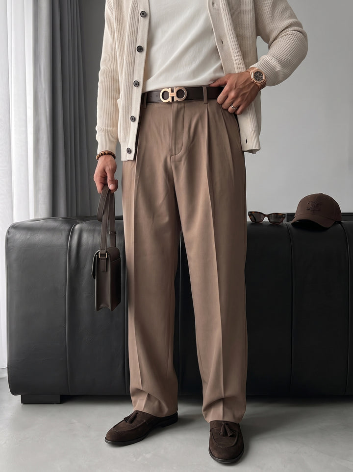 Baggy Chino Trousers - Camel