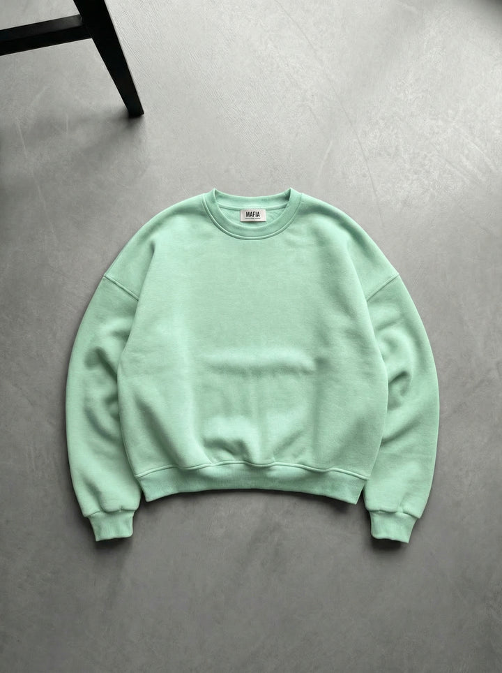 Oversize Basic Sweater - Misty Jade