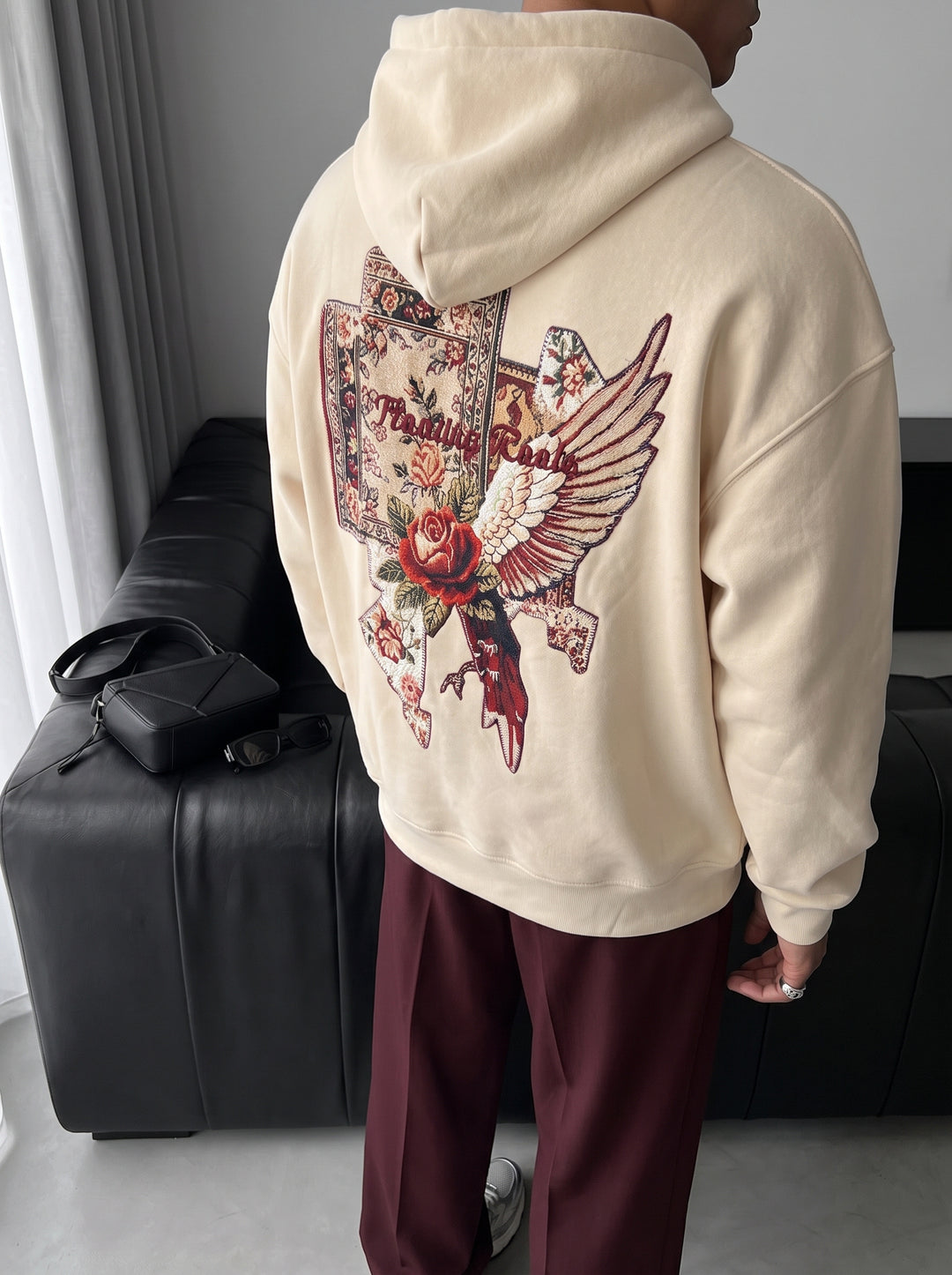 Oversize Floating Roots Hoodie - Beige