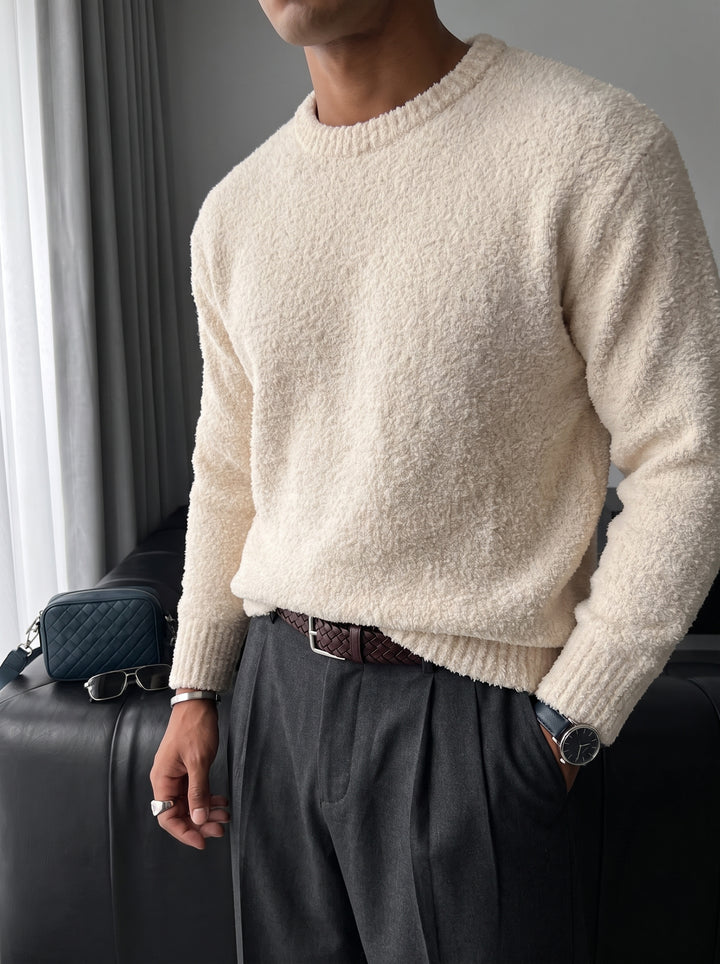 Oversize Plush Pullover - Pure Cremé