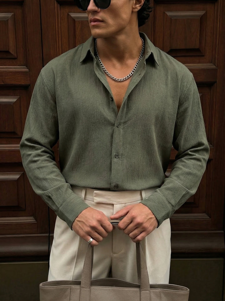 Regular Fit Cotton Shirt - Green
