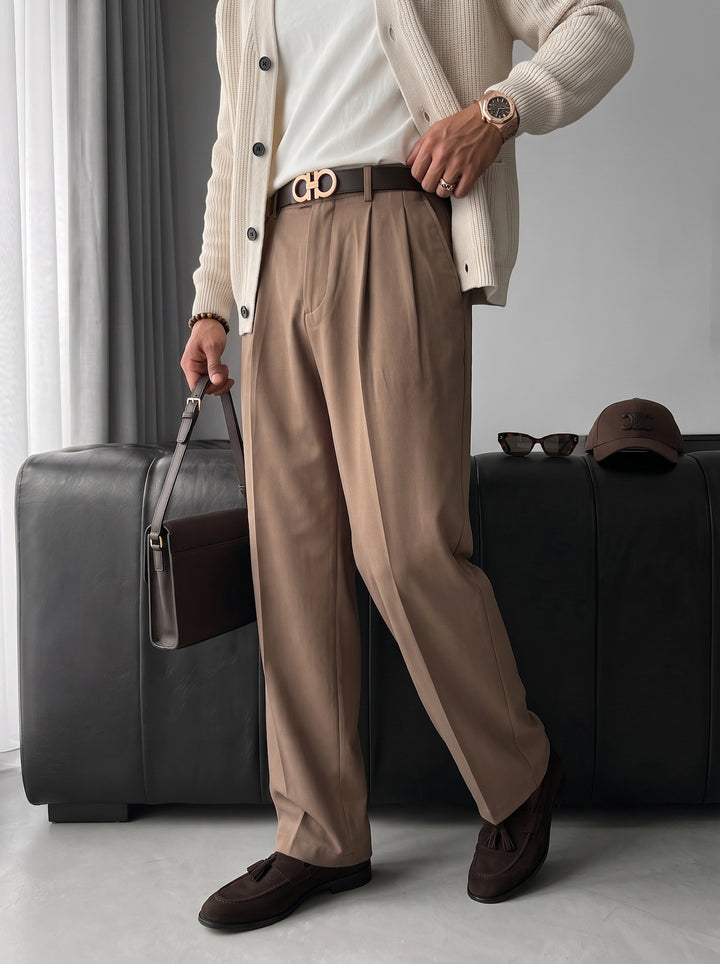 Baggy Chino Trousers - Camel