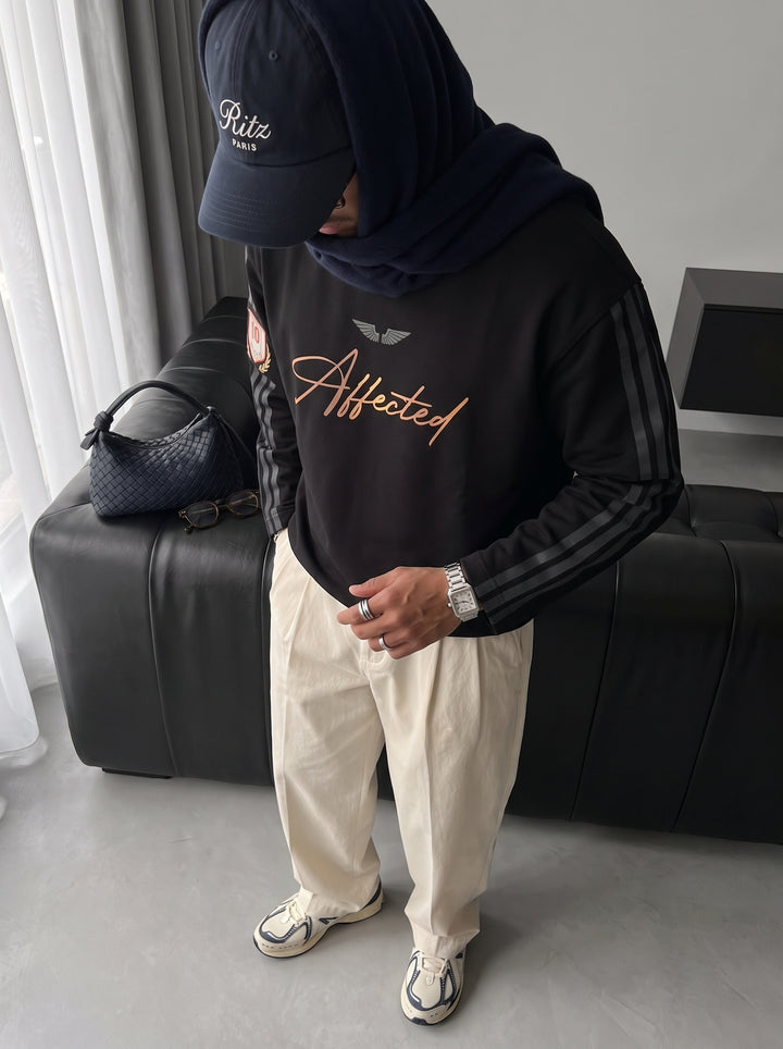 Oversize Affected Sweatshirt - Black