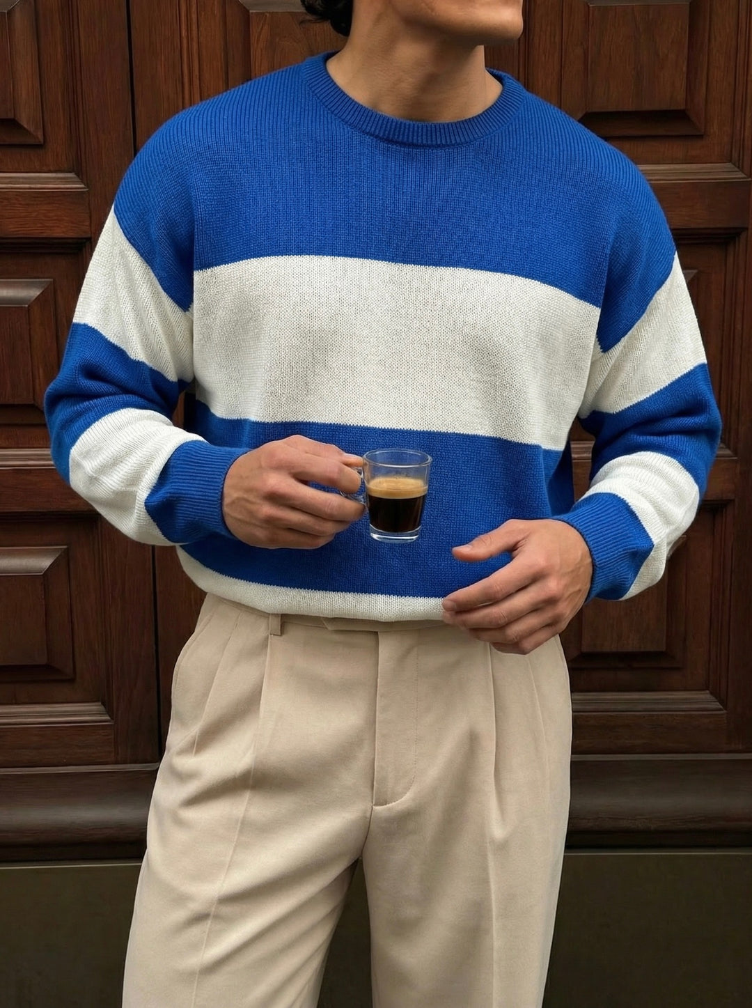 Loose Fit Strip Knit Sweater - Saks
