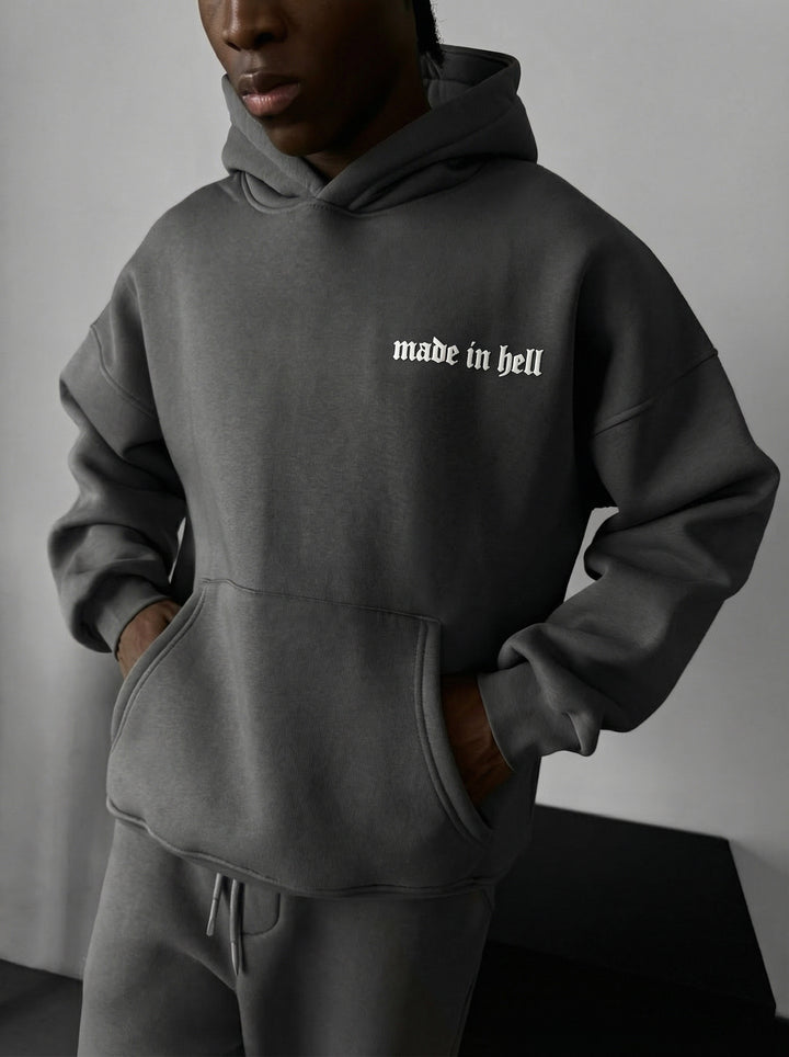 Oversize Made in Hell Hoodie - Anthracite