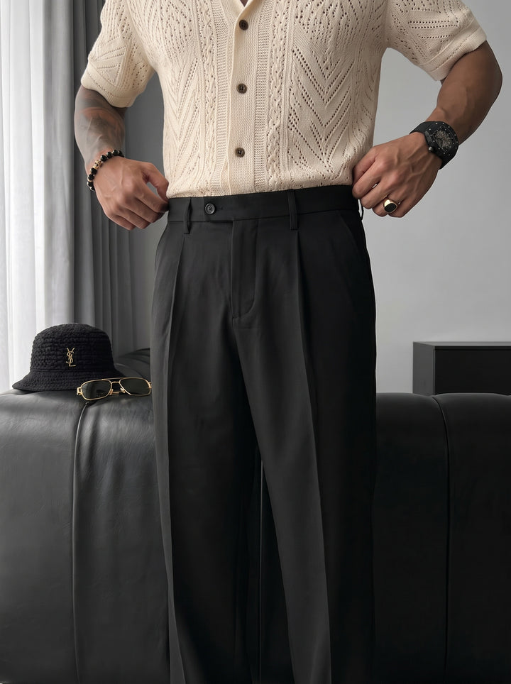 Relaxed Fit Trousers - Black