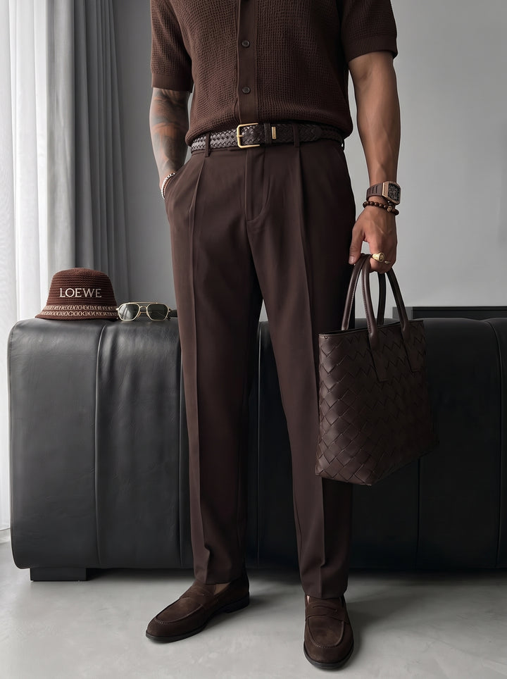 Relaxed Fit Trousers - Brown