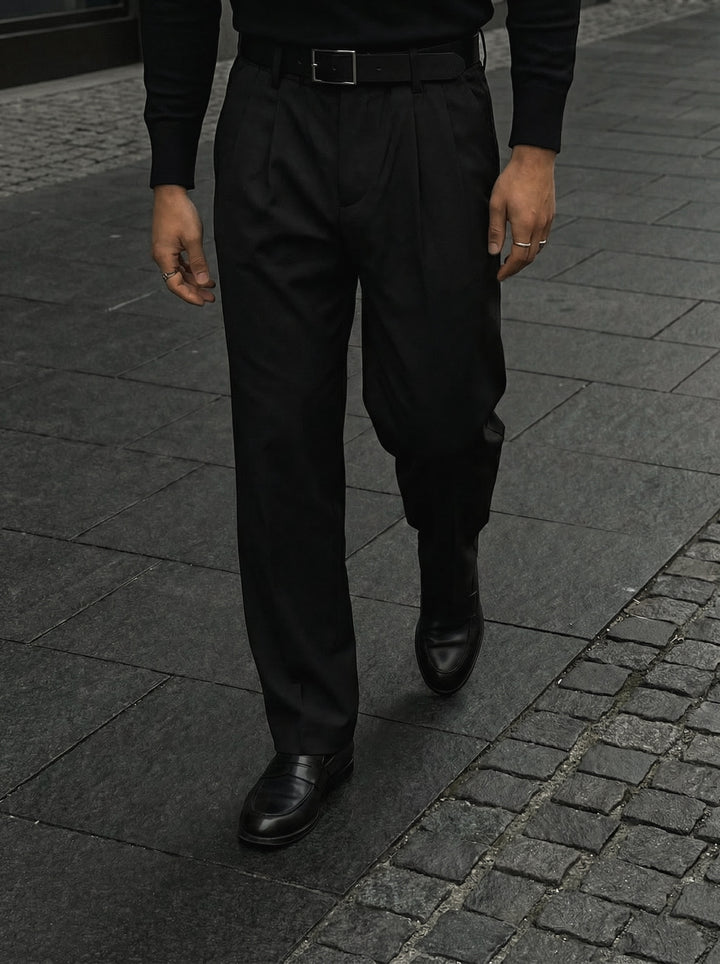 Baggy Chino Trousers - Black