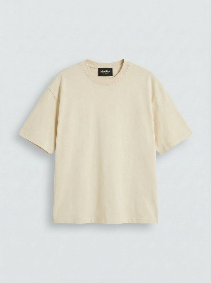 Oversize Basic T-Shirt - Light Beige