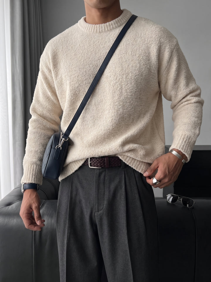 Oversize Plush Pullover - Pure Cremé