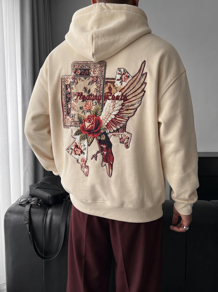 Oversize Floating Roots Hoodie - Beige