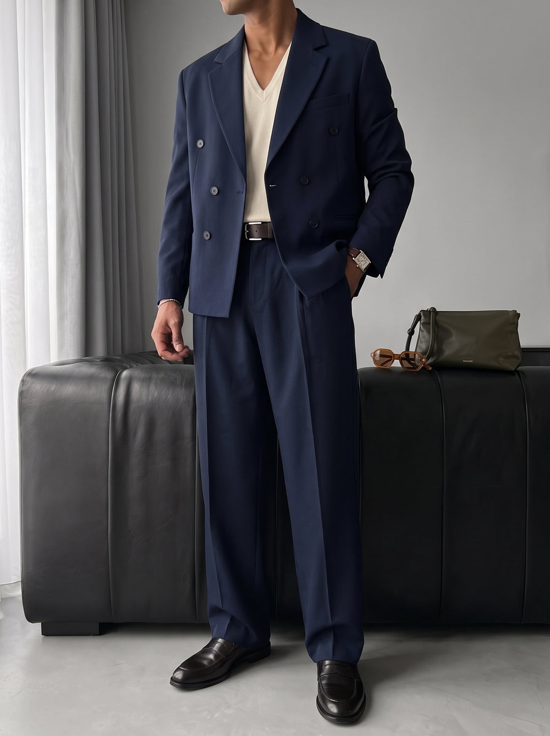 Oversize Tailored Suit - Navy Blue
