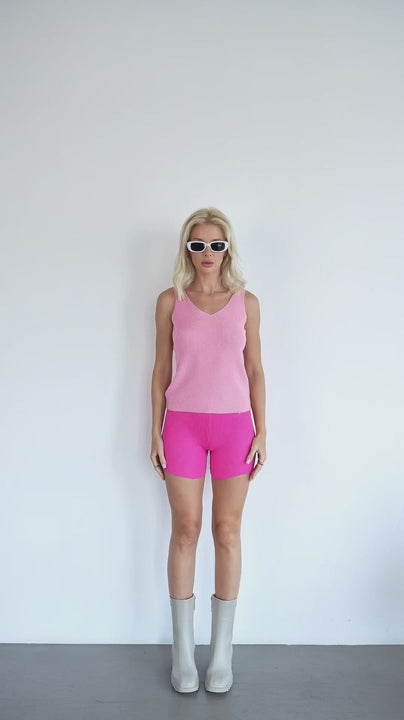 Knit Crop Top - Pink