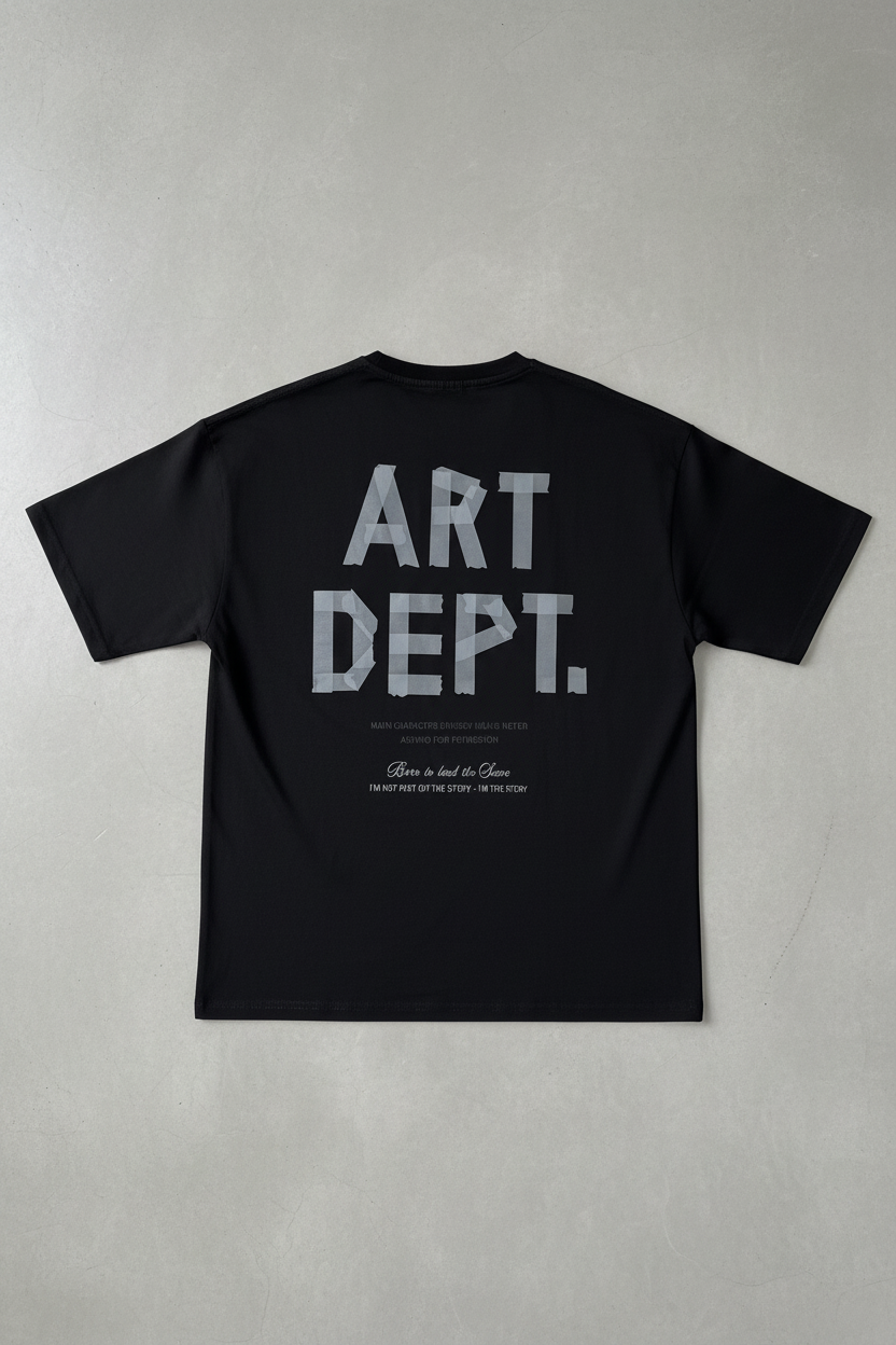 Schwarzes ART DEPT. T-Shirt Rückseite - korrigiert