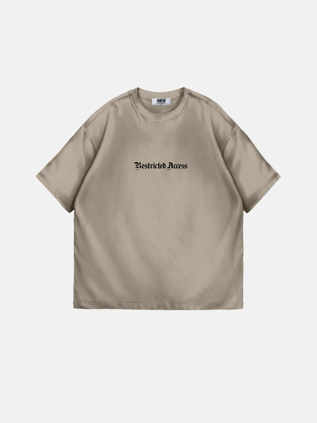 Oversize 'Restricted Access' T-Shirt - Beige