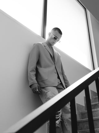 Oversize Basic Blazer in Grau