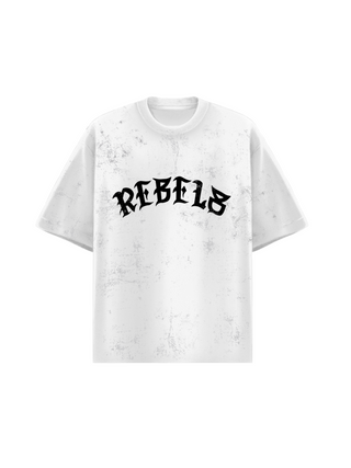 Oversize Rebels Washed Tee - White