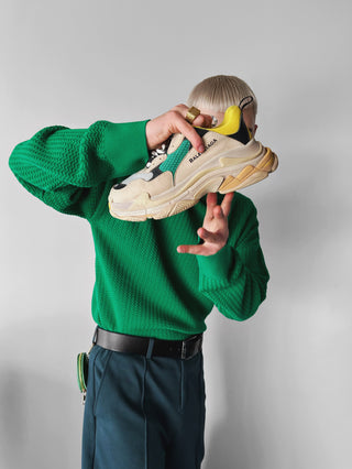 Oversize Knit Sweater - Green