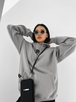 Oversize Mouse Hoodie in Grau