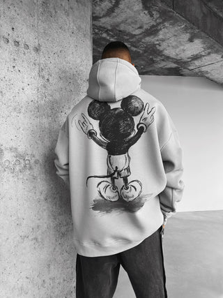 Oversize Mouse Hoodie in Grau
